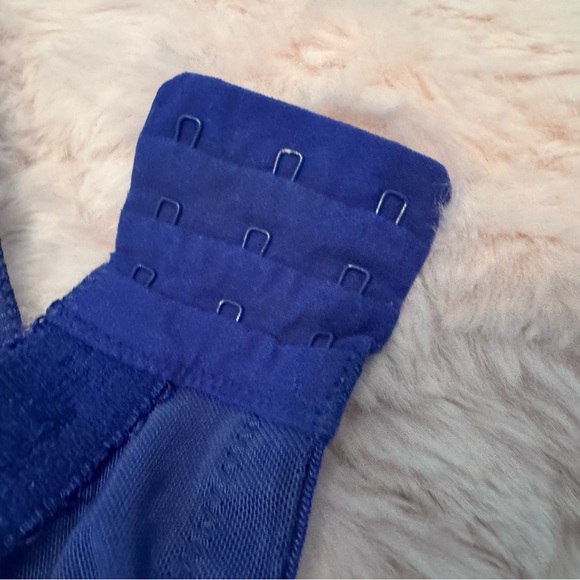 Elomi Tiffany Blue Floral Lace Bra 36 H US sizing fair-good see photos - Picture 11 of 11